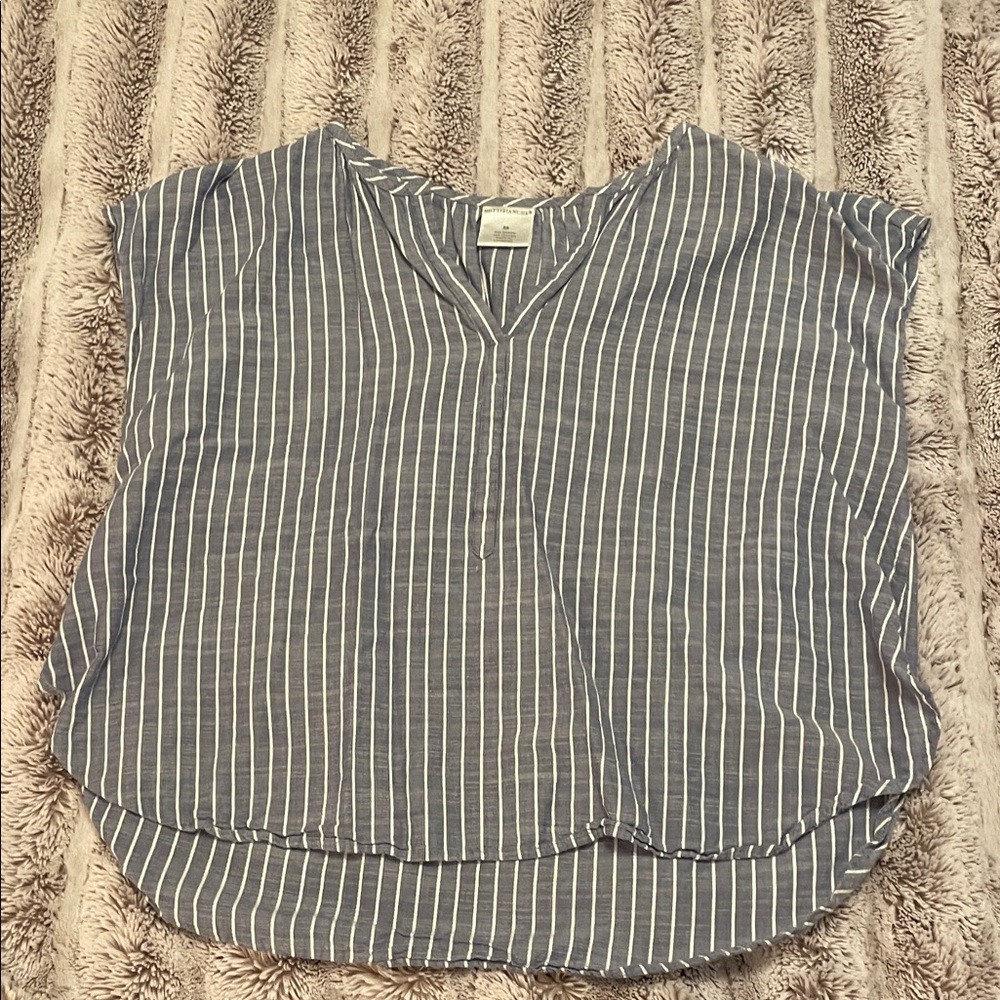 Chic Striped high low Blue striped Blouse